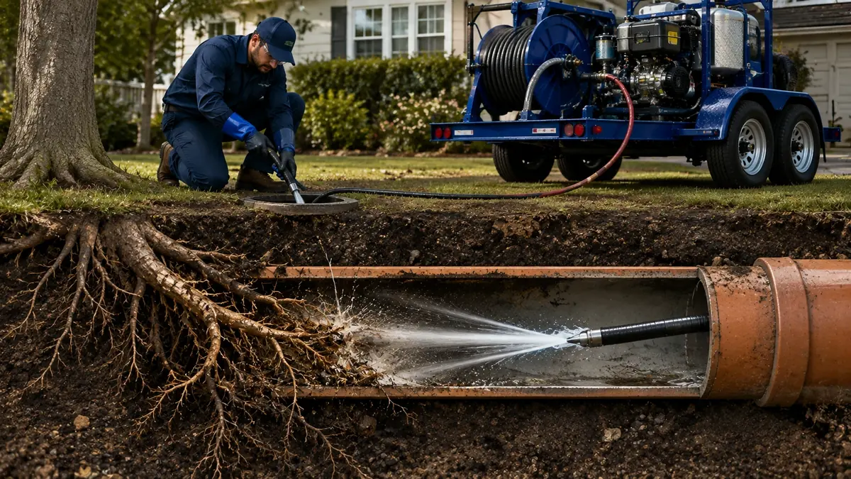 Tree Root Removal with Hydro Jetting in Chino Hills